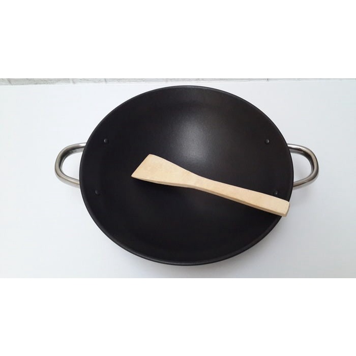 Wjn Wajan Baja Hitam Bima Wok 40 Cm Kuali Anti Lengket Produksi Export 