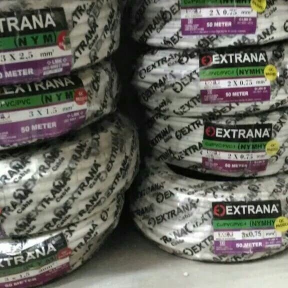 Nym 2X2,5 Extrana / Extrana Nym 2X2,5Mm Bahan Tembaga 1Roll 50Meter