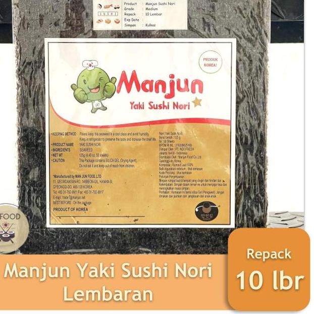 

ㅵ Manjun Yaki Sushi Nori Rumput Laut Isi 10 Lembar Halal .....