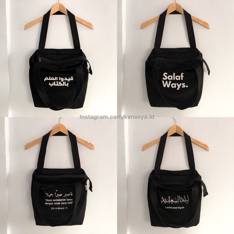 Request Text | Custom Tulisan Kayra Bag | Totebag Kajian | Totebag Dakwah | Totebag Sunnah | Totebag Kampus | Totebag Murah