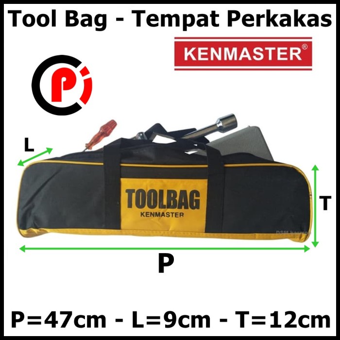 Kenmaster Tool Bag Tempat Penyimpanan Perkakas Alat Kerja Jumbo Kuning