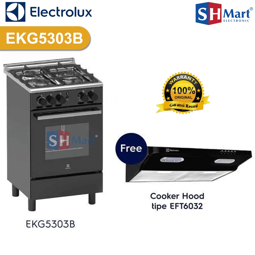 KOMPOR FREESTANDING ELECTROLUX 3 TUNGKU EKG5303B / EKG 5303B GARANSI RESMI