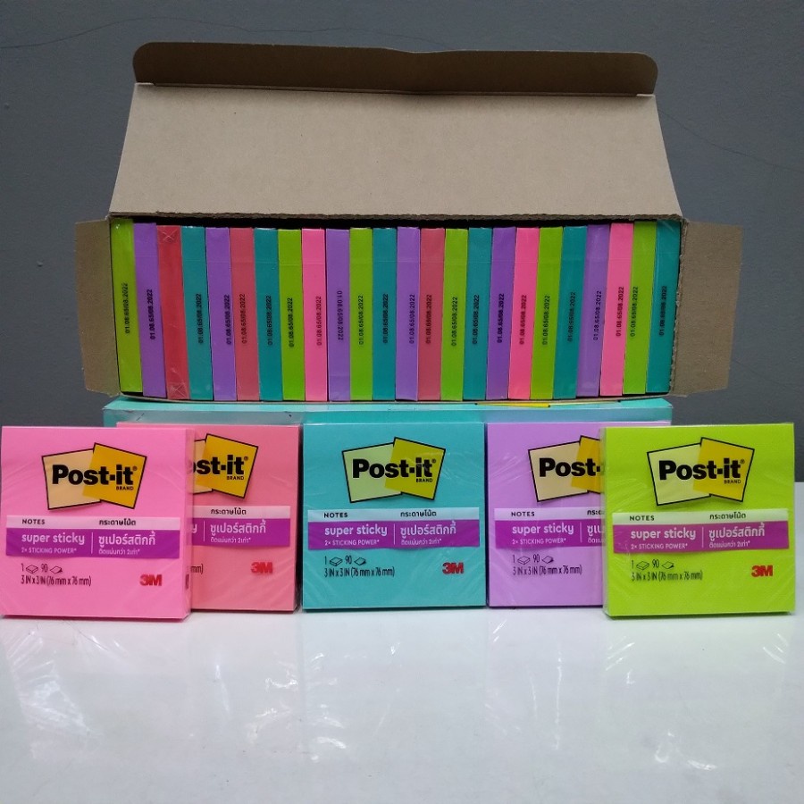 

3M Post It Super Sticky Notes 654-24SSMIA Supernova 1 box isi 24 pad