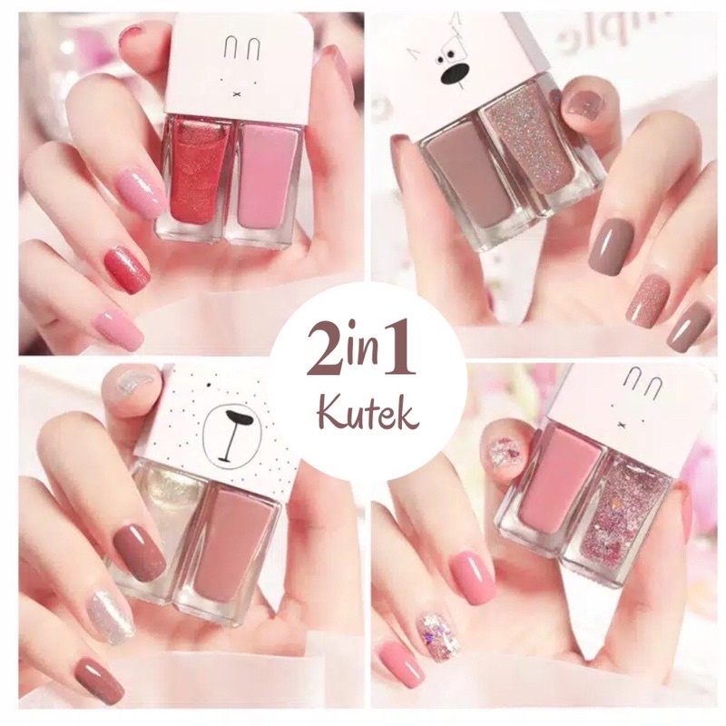 KUTEK HALAL KUTEKS 2 TONE KUTEK KOREA Cat Kuku muslimah Gel Nail polish