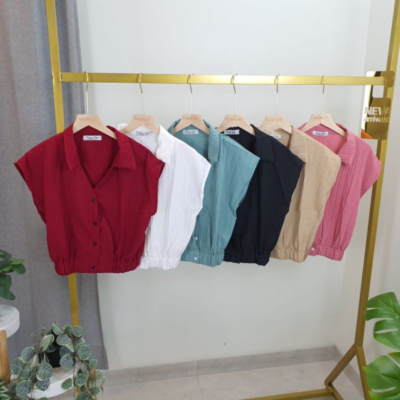 KEMEJA FANTASY SHOP MOTIF CROP FASHION WANITA IMPORT BANGKOK CODE F 06