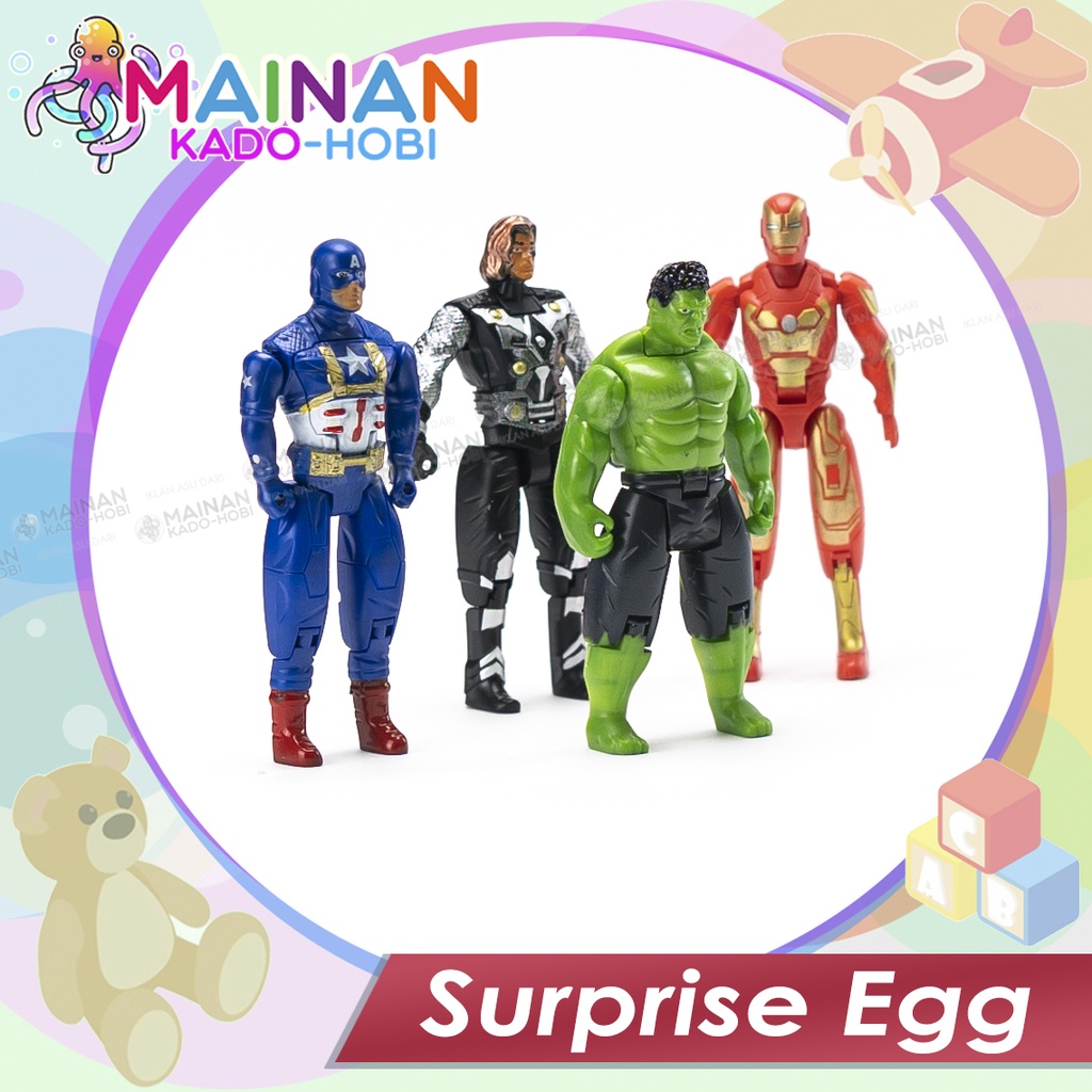 MAINAN ANAK BIRTHDAY GIFT SURPRISE EGG ACTION FIGURE SUPERHERO AVENGERS