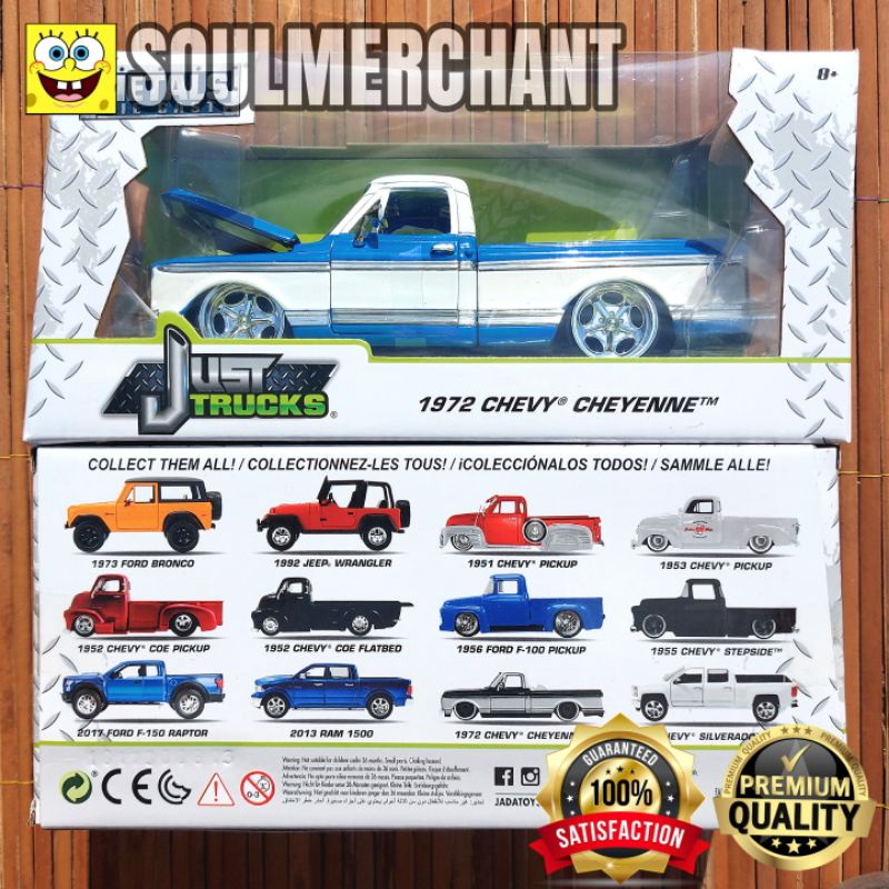 JADA Skala 1:24 1972 CHEVY CHEYENNE BIRU - JUST TRUCKS SERIES CHEVROLET FORD PICKUP MUSCLE