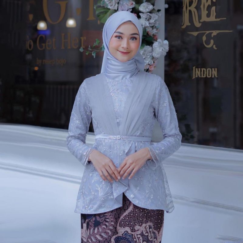 BATIK EXPRESS - NEW ARRIVAL AUFA SILVER BAJU KEBAYA BRUKAT TULLE MODERN KEBAYA WISUDA KEKINIAN ATASAN KEBAYA REMAJA DEWASA ALLSIZE KEBAYA LAMARAN BAJU COUPLE TUNANGAN TERBARU 2022