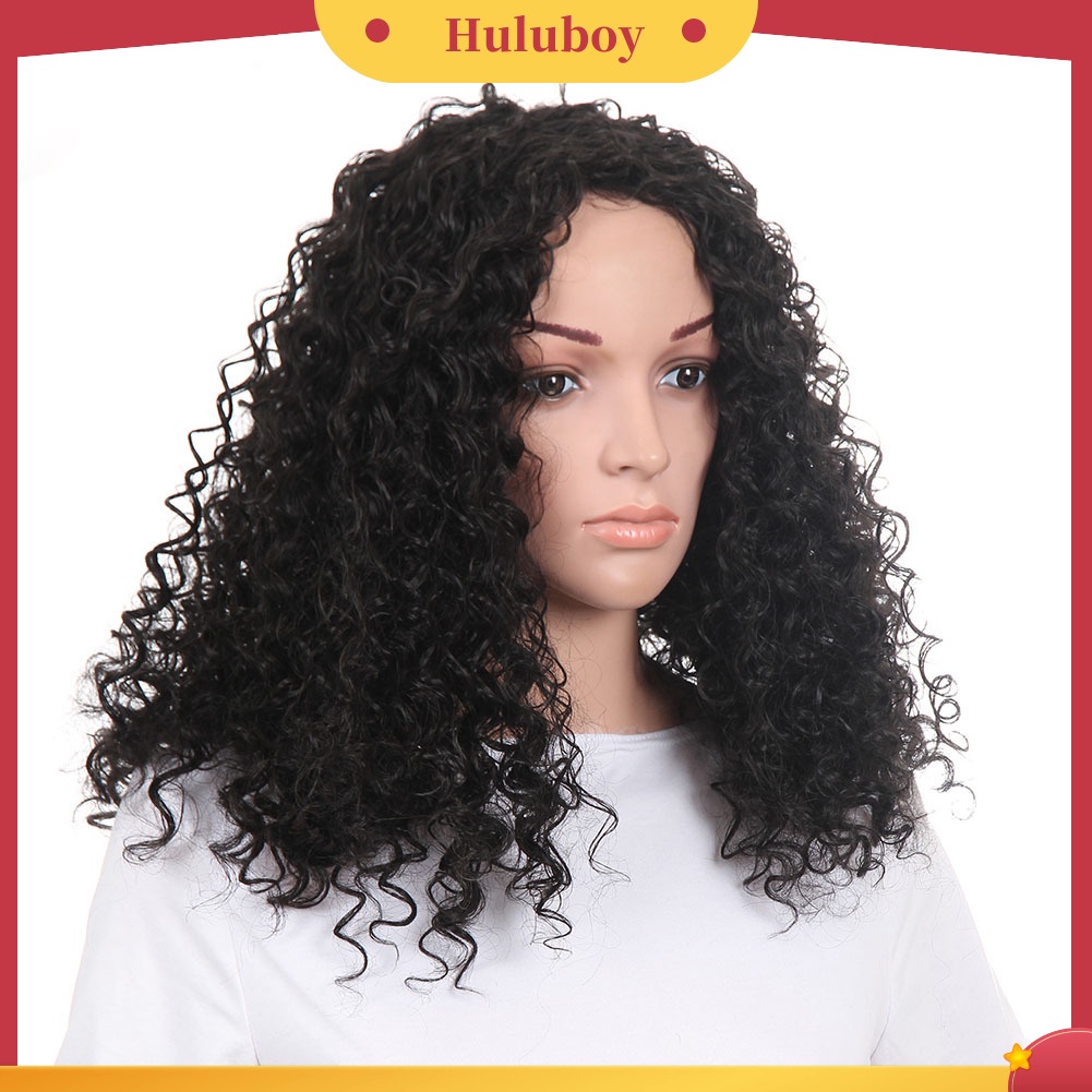 Wig Rambut Pendek Keriting Gelombang Bahan Serat Suhu Tinggi Gaya Afrika Untuk Wanita