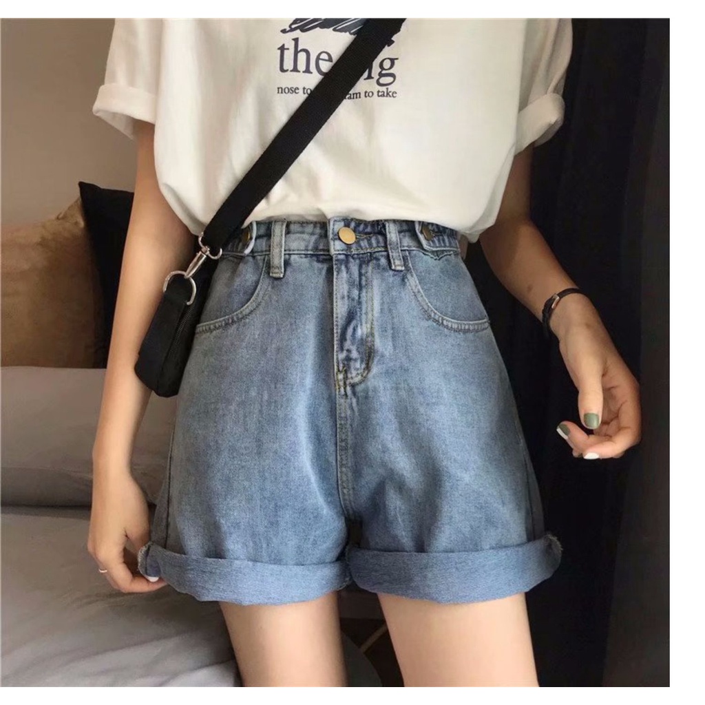 Biru Sexy Celana Gemes / Hot Pants Celana Pendek Jeans Wanita Highwaist