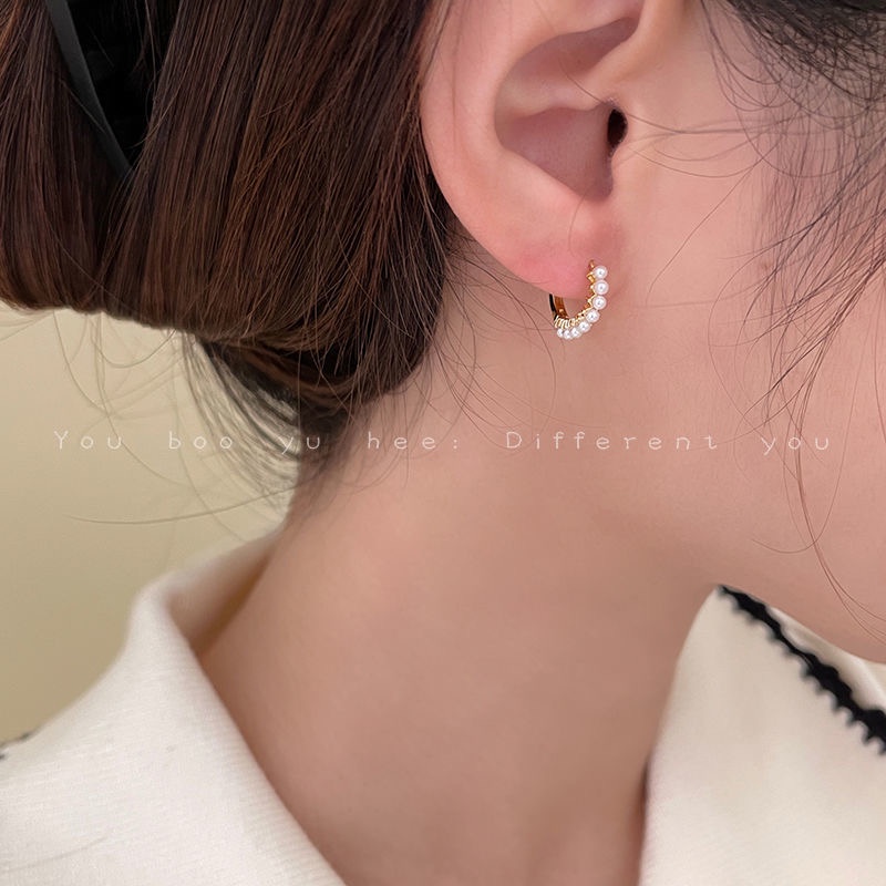 YEEZII Fashion Anting Mutiara Emas Untuk Wanita Hypoallergenic Earring Jewellry Aksesoris