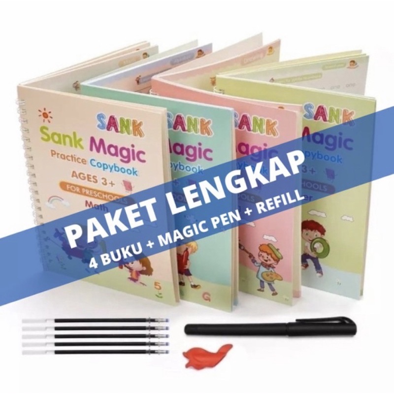 

[TS] Sank Magic Practice Book 1 Set Isi 4 BUKU + PULPEN