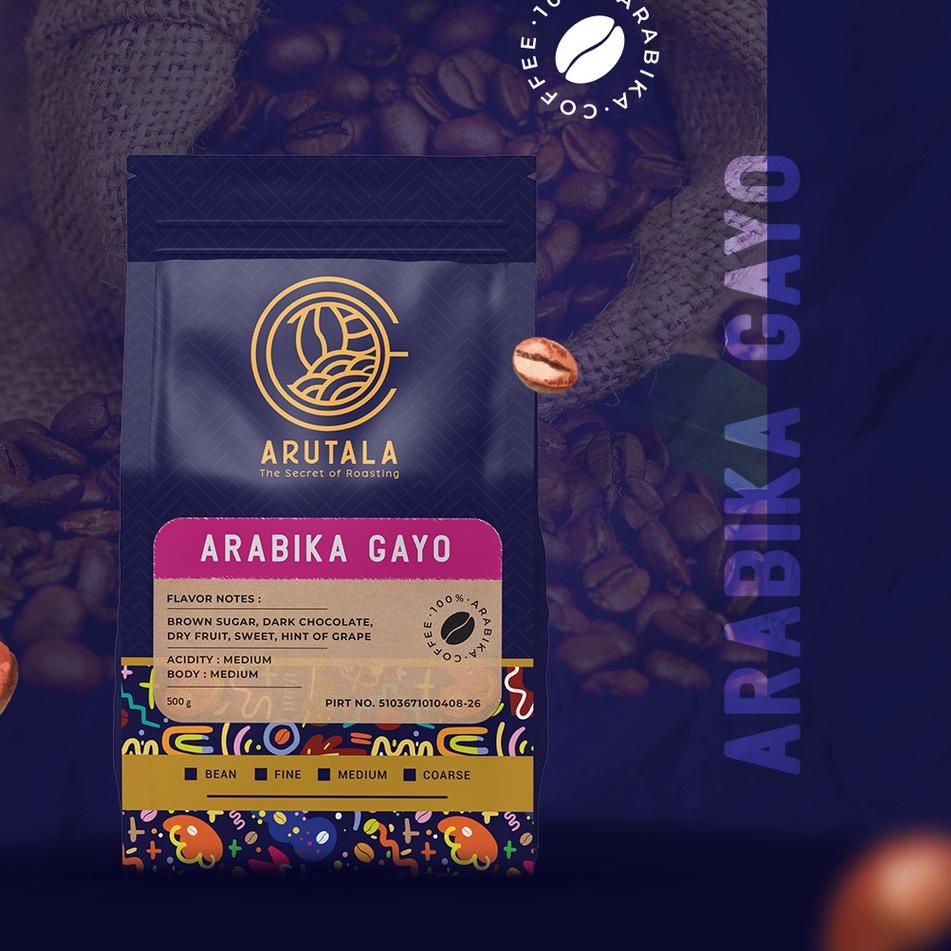

(PROMO KFE82) ARUTALA Kopi Gayo Takengon Arabika Arabica Coffee 500 Gram ✵