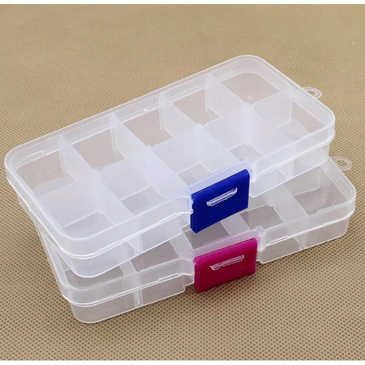 [DEASHOP] KOTAK OBAT MANIK MOTE KANCING 10 SEKAT BAHAN PLASTIK - TEMPAT PENYIMPANAN AKSESORIS PERHIASAN JEWELRY BOX STORAGE