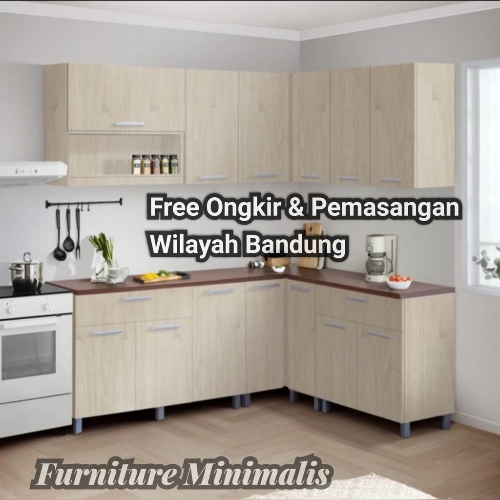 Kitchen Set HPL Paket Kabinet Bawah dan Atas