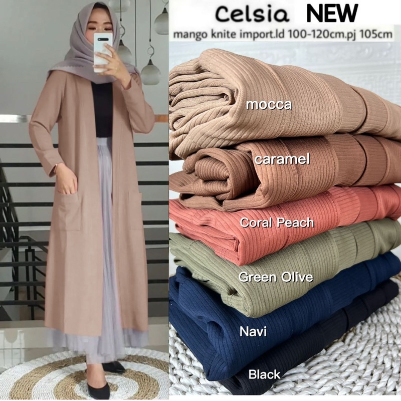 Celsia Mango LD100 - Cardigan Wanita Panjang Knit Rajut / 513-7091