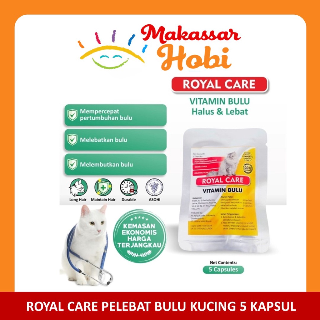 Royal Care Vitamin Bulu Kucing Pelebat Penumbuh Anti Bulu Rontok Kusam