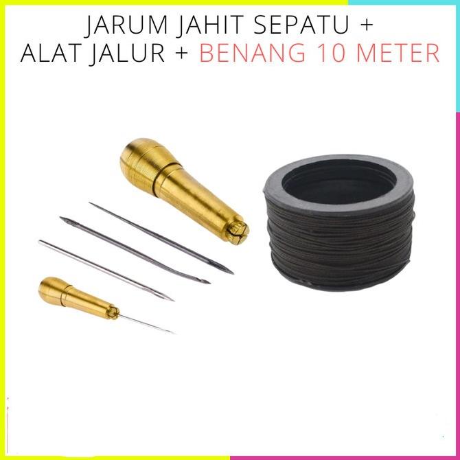 Jarum Jahit Sepatu + Benang Sol Penjahit Sepatu Nylon