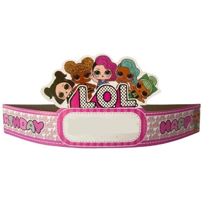 Topi LOL 10pcs topi ulang tahun anak dekorasi pesta ulang tahun LOL perlengkapan pesta ultah anak te