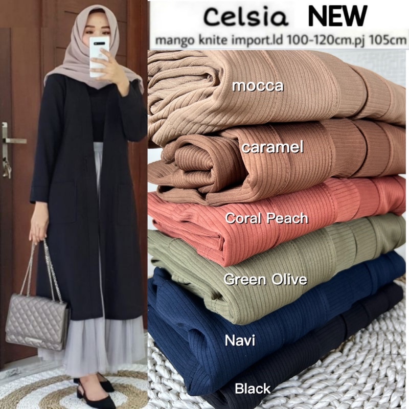 Celsia Mango LD100 - Cardigan Wanita Panjang Knit Rajut / 513-7091