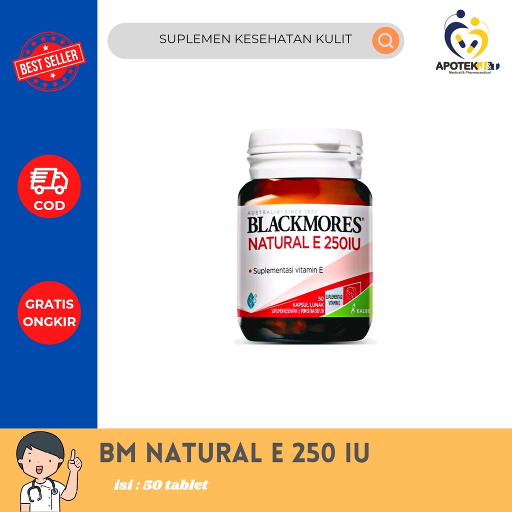 Blackmores Natural E 250 IU 50'S/Vitamin E/Antioksidan/Anti Aging/Meningkatkan kesuburan