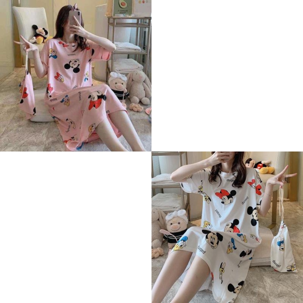 Baju Tidur Baju Daster Daster Import Wanita Lucu Kain Dingin Nyaman Dipakai Motif Lucu Korea