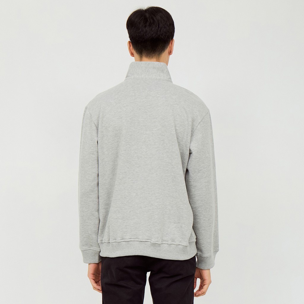 Suke Turtleneck Sweatshirt Panjang Abu Misty / Sweater Half Zip /Sweater Zipper / Sweater Resliting