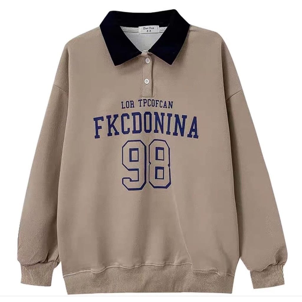 COLLAR FKCDONINA SWEATER 98 CREWNECK UNISEX SWEATSHIRT OVERSIZE