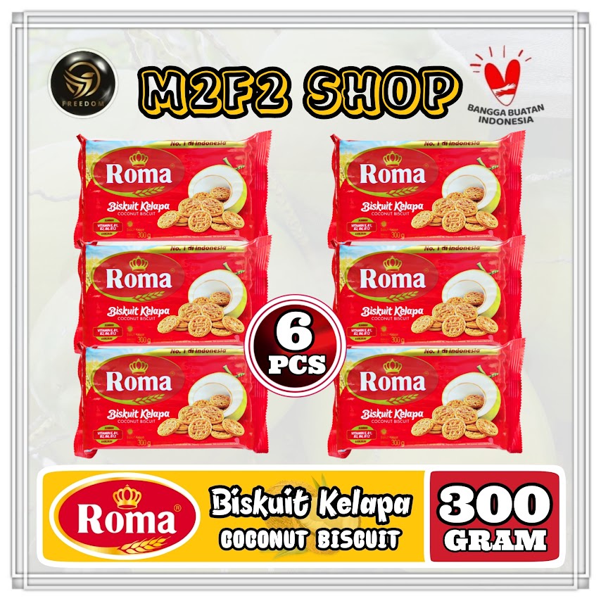 

Roma Biskuit Kelapa | Coconut Biscuit - 300 gr (Kemasan 6 Pcs)