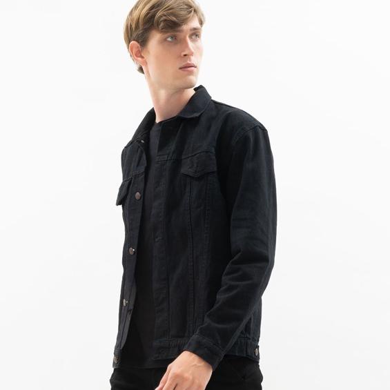 Sale Terbatas Houseofcuff Jaket Jeans Pria Polos Tebal Dilan Jaket Denim Hitam
