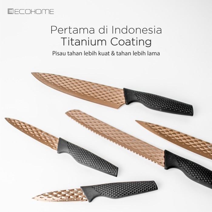 Ecohome Knife Set EPS-339 Pisau Set Pisau Dapur Serbaguna isi 5pcs