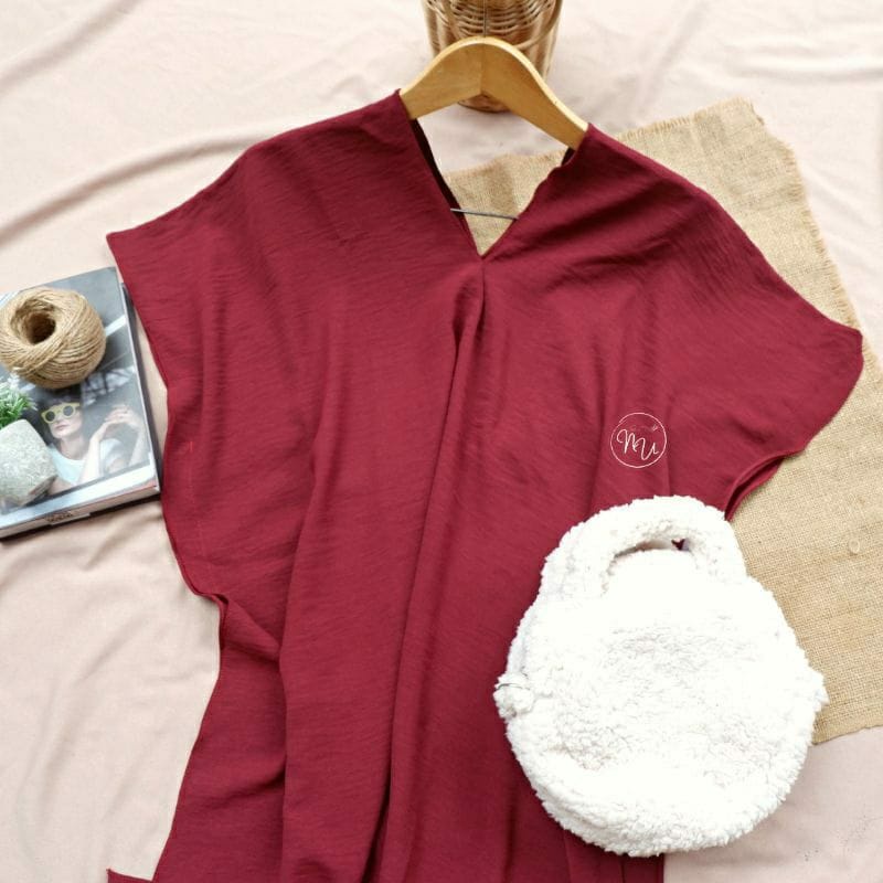 LONG SQUARE NAGITA CRINKLE AIRFLOW PREMIUM MAX BB 90-Maroon