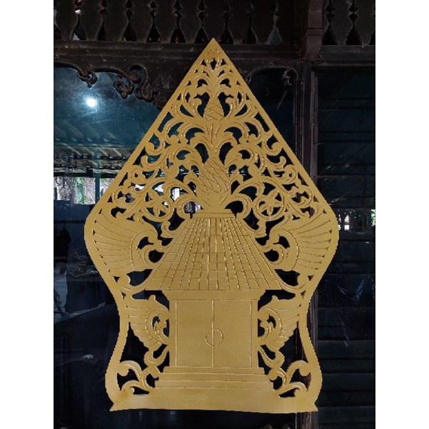 gunungan wayang ukir bahan spon karet tinggi 150 cm