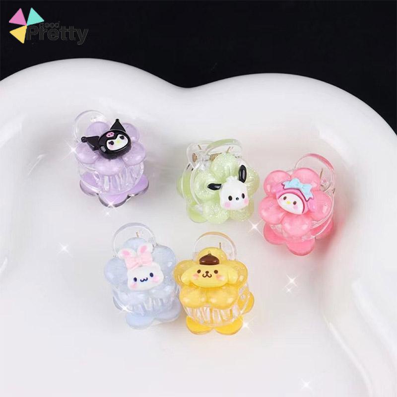 Jepit Rambut Bunga Transparan Cinnamoroll Kuromi Teenage Student Cartoon Sweet Hair Clip - PD