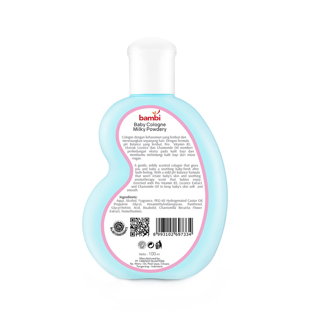 Bambi Baby Cologne All Variant 100ml - Aromatherapy | Perfume Bayi Kulit Normal - Sensitif