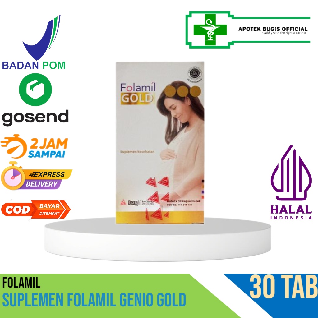 Folamil Gold 30 Softgel Suplemen Kehamilan Nutrisi Ibu Hamil Asam Folat