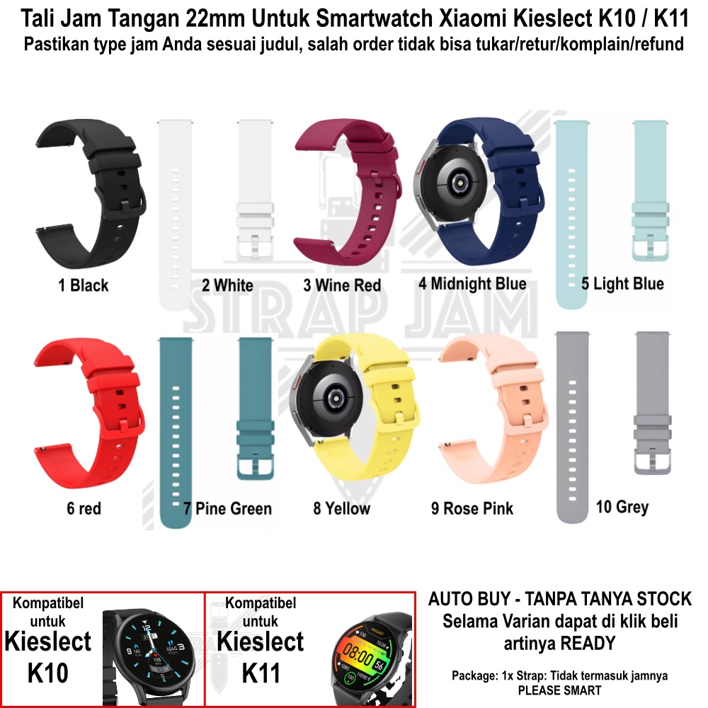PWK Tali Jam Tangan Kieslect K10 / K11 - Strap 22mm Silikon Lentur Nyaman