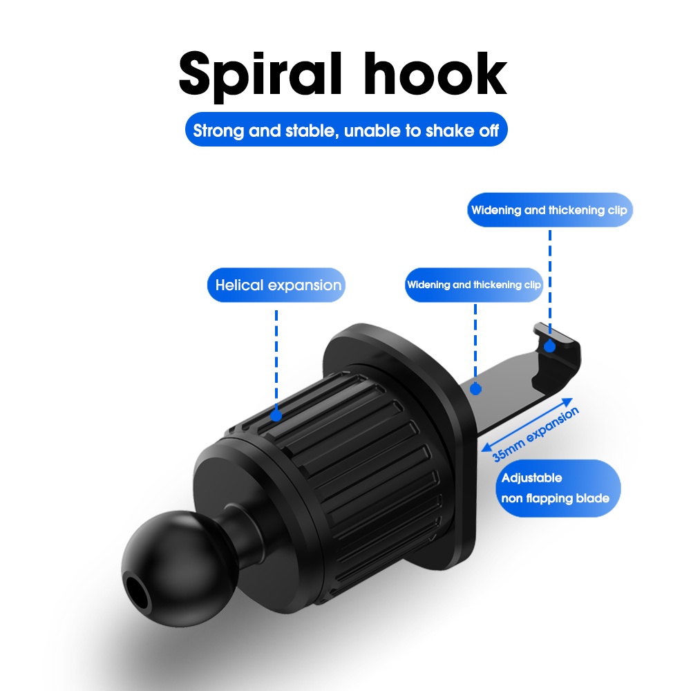 Hook Type Gravity Car Phone Holder Multifungsi Ventilasi Udara Ponsel Mount Rotasi 360 Derajat Smart Phone Holder GPS Navigasi Gravity Bracket Dengan Klip Kait