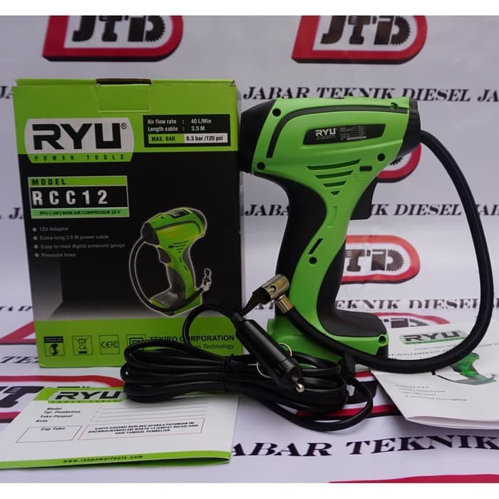 Ryu Rcc12 Mini Air Compressor 12V Dc Pompa Ban Kompresor Mini Rcc 12