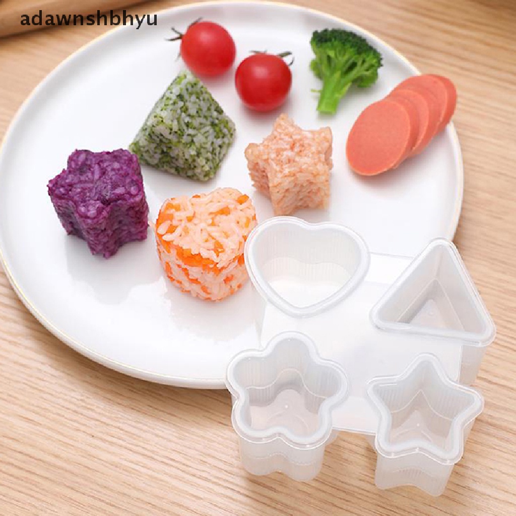 Adawnshbhyu 1PC DIY 4-in-1 Shape Sushi Maker Cetakan Non-Dapur Nasi Bola Bento Alat ID