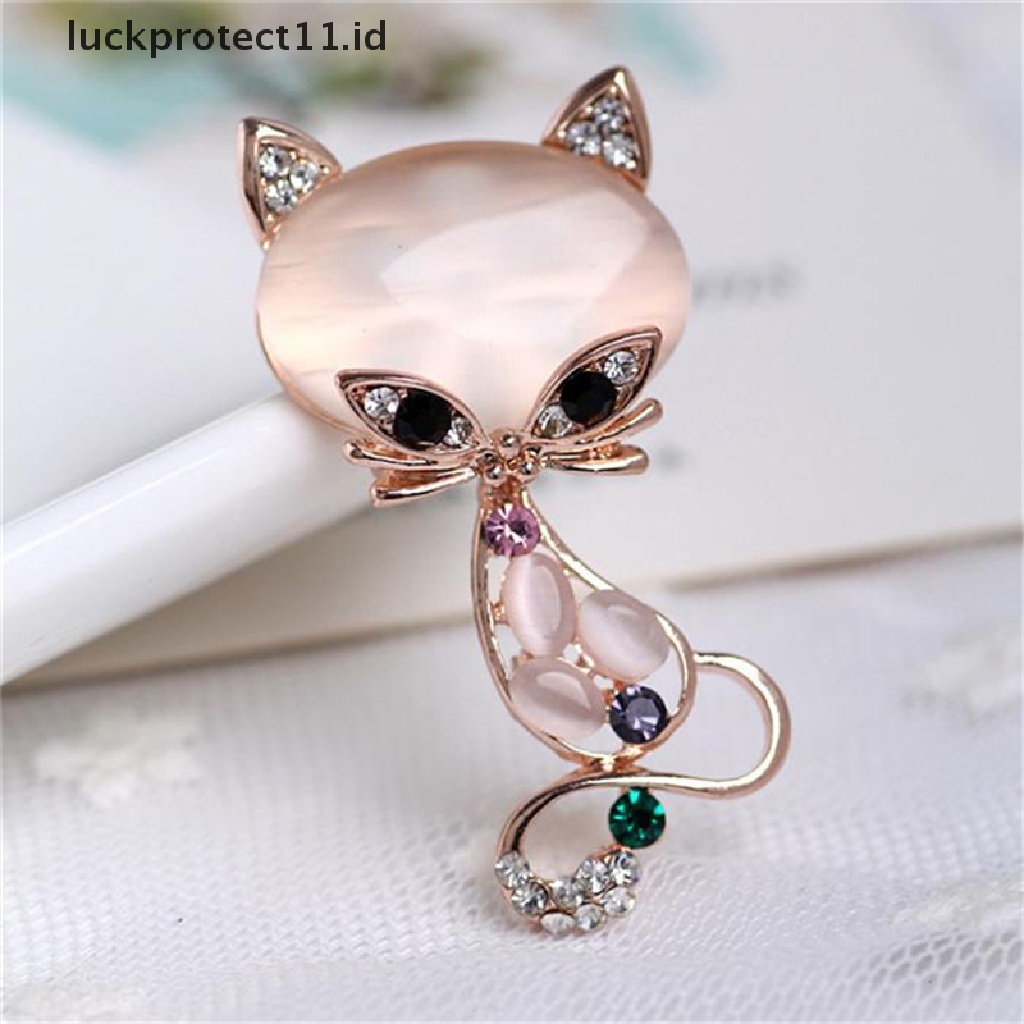 /Fashion Hot// Fashion// Hot Opal Batu Fox Bros Wanita Fashion Hewan Lucu Pin Bros Perhiasan.