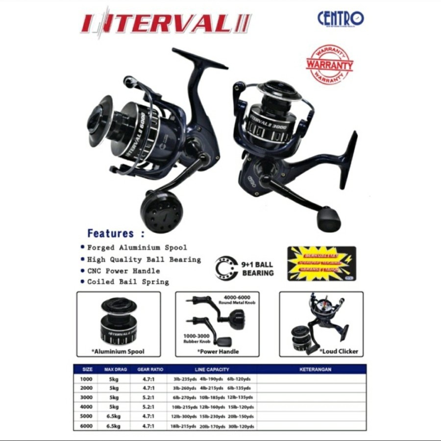 REEL CENTRO INTERVAL II 1000 Power Handle