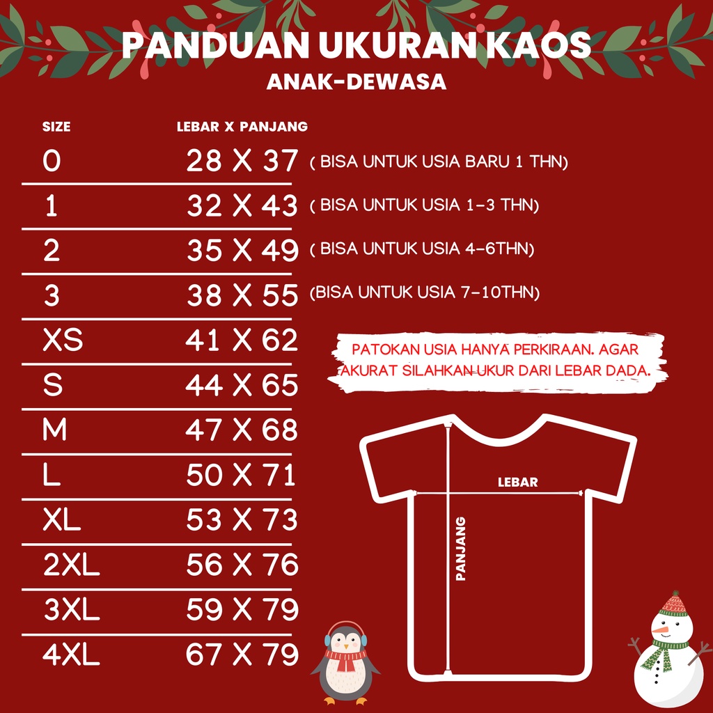 BAJU KAOS NATAL COUPLE KELUARGA ACARA CHRISTMAS ANAK DEWASA PRIA WANITA