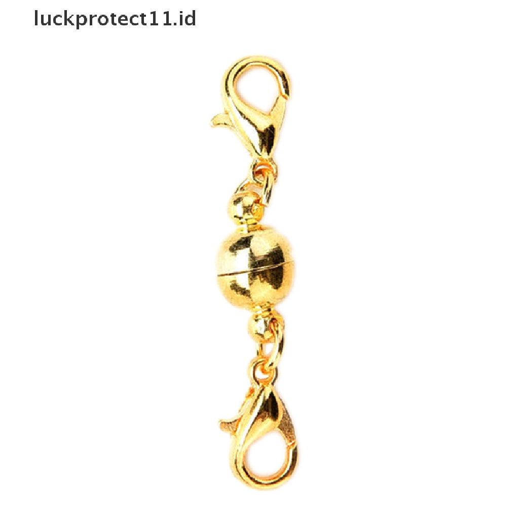/Fashion Hot// Fashion// 10pcs Gold &amp; Silver Ball Tone Magnetic Lobster Clasps Untuk Perhiasan Kalung.