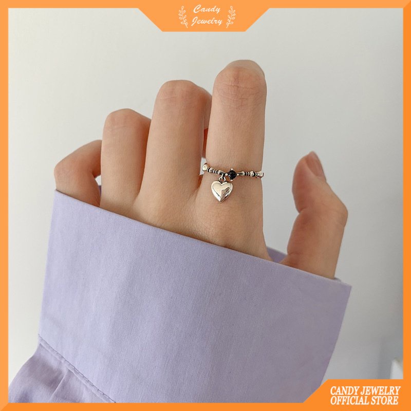 Korea Retro Singa Beruang Cinta Terbuka Dapat Disesuaikan Cincin Gadis Indah Ins Tren Sederhana Manis Cincin Wanita Permen Perhiasan