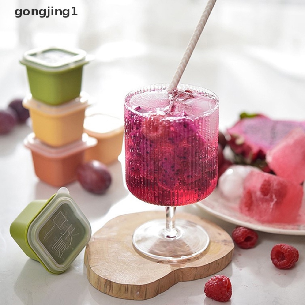 Ggg Square Ice Cube Maker Silicone Cetakan Es Batu Dengan Tutup Reusable Ice Box Frozen Kotak Es Batu Untuk Freezer Minuman Whisky Wine ID