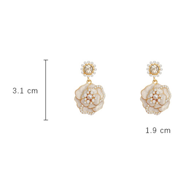 Ladies Fashion Anting Bunga Shiny Earrings Engagement Wedding Bridal Mewah