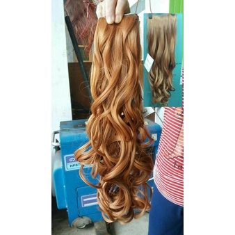 hair clip 3 layer lurus/ curly keriting, rambut sintetik extension