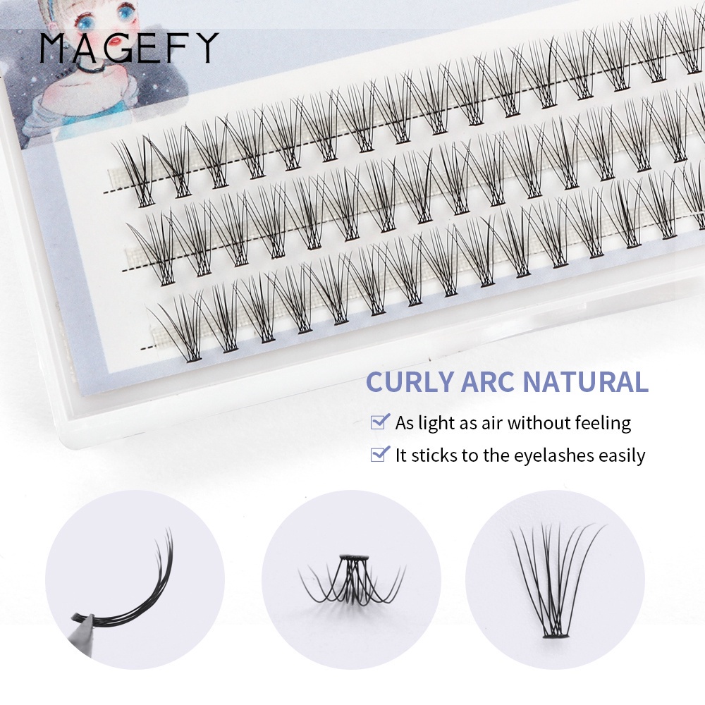 MAGEFY 4 Buah Set Bulu Mata Eyelash Extension Tanam Eyelash Extension Mix Bulu Mata Super Lembut