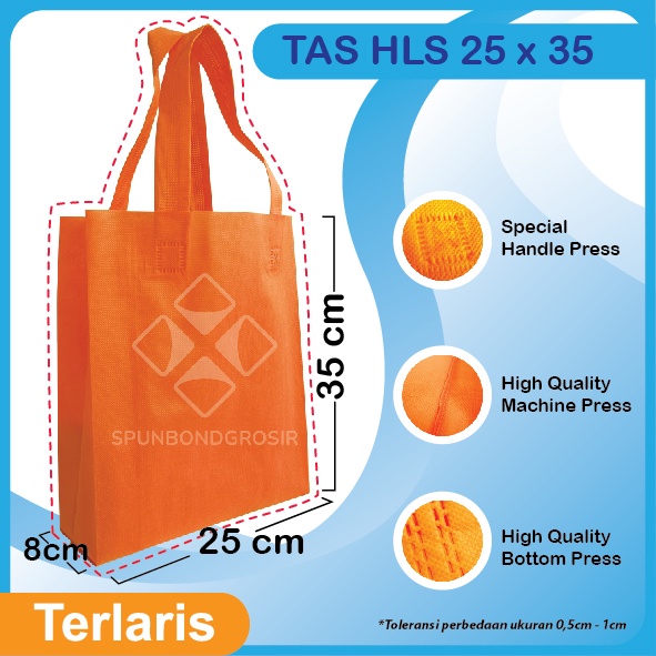 

(25x35x8) HLS Goodie bag Tas Kain Spunbond / Handle Lipat Samping (Tas Belanja/Hampers)